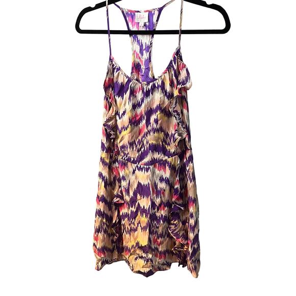 Parker Women's Multicolored Racer Back Summer Sun Mini Dress Size Small - Picture 1 of 10